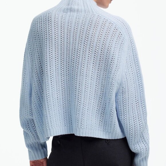 Madewell Pointelle-Stitch Mockneck Sweater Size Large - Picture 2 of 13